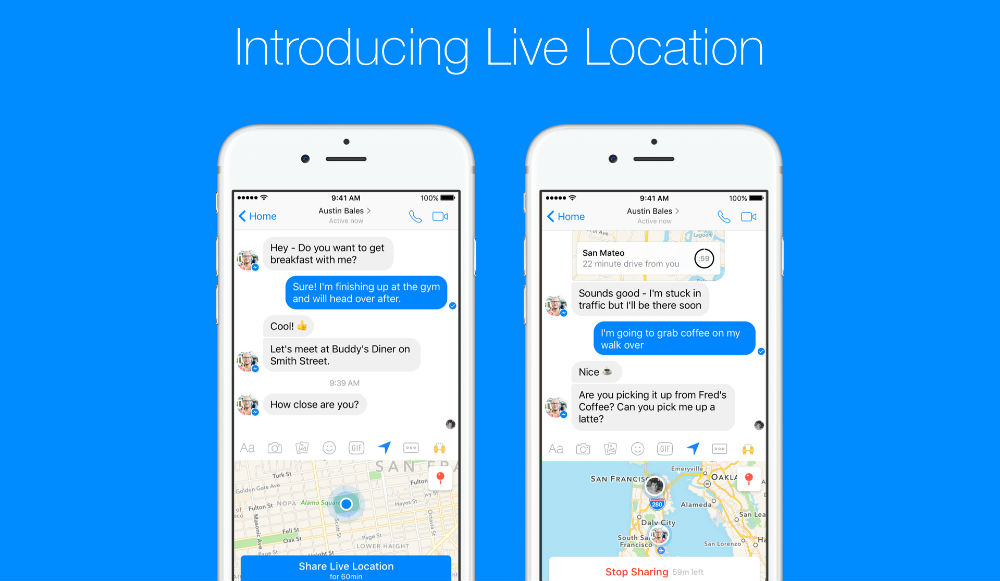 Facebook Messenger Allows You to Geolocate Live